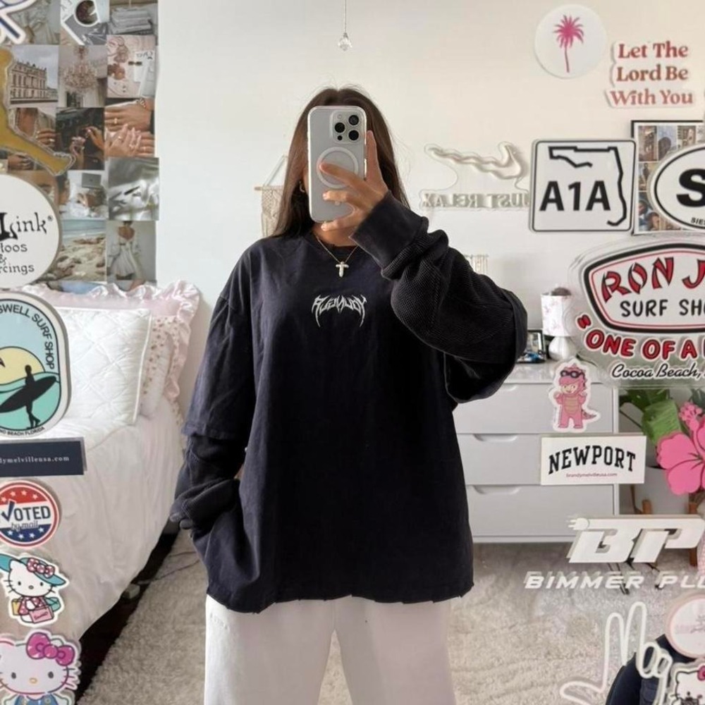 Purple‎ YoungLa Double Layered Long Sleeves